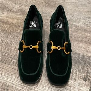 Bibilou Green Velvet Heels